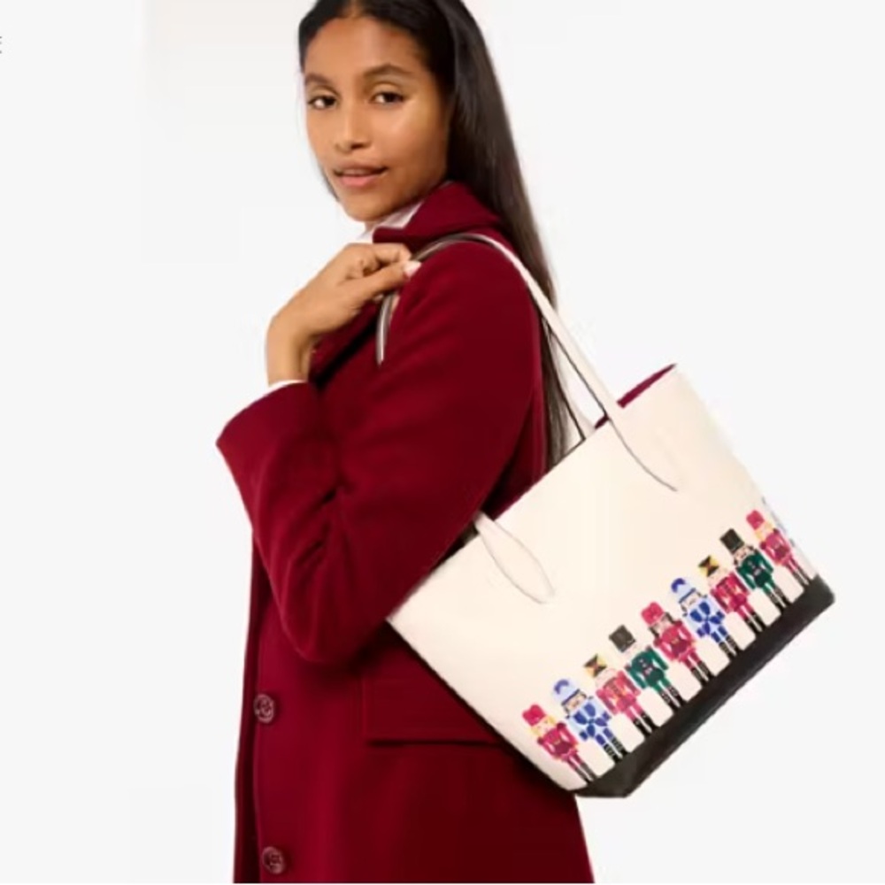 Designer Kate Spade Oh What Fun Nutcracker Small Tote - Picture 4 of 7